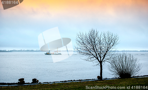 Image of view of Elba river at sunset