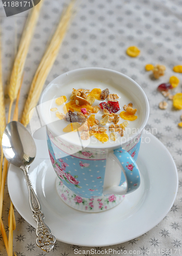 Image of Cup of yogurt with cereals