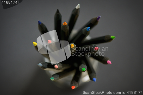 Image of Colored  black pencils