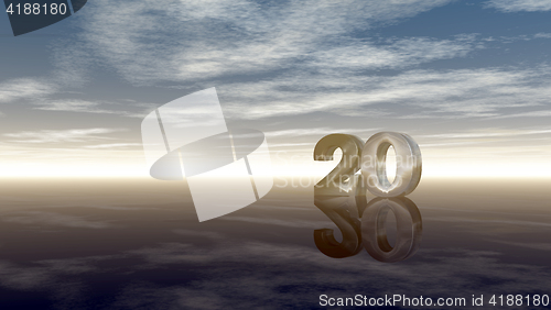 Image of number twenty under cloudy sky - 3d rendering
