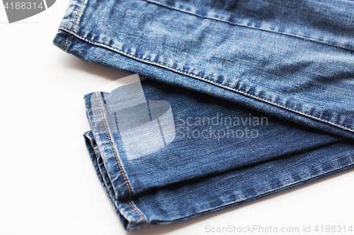 Image of denim pants or jeans on white background