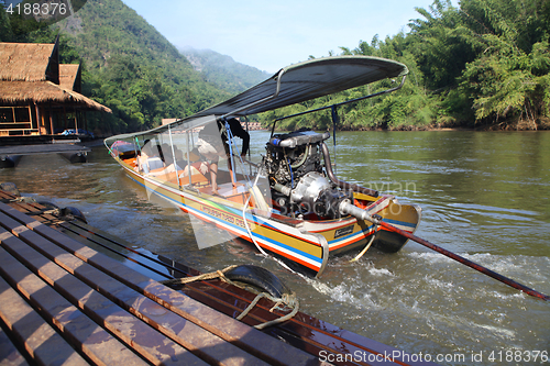 Image of transport for travelers on Khwae river