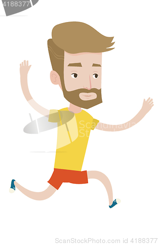 Image of Young man running vector illustration.
