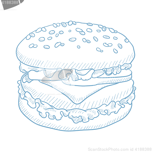 Image of Delicious and appetizing hamburger.