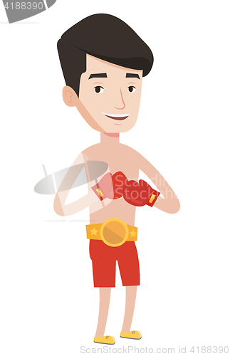 Image of Young confident boxer vector illustration.