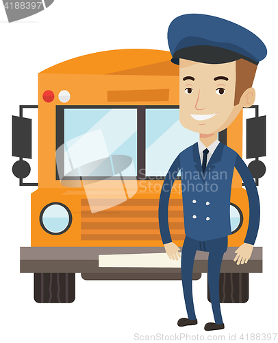 Image of School bus driver vector illustration.