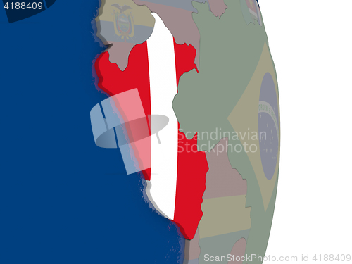 Image of Peru with its flag