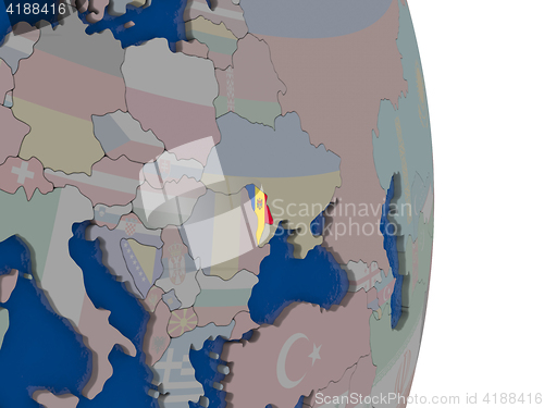 Image of Moldova with its flag