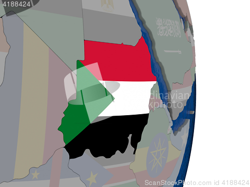 Image of Sudan with its flag