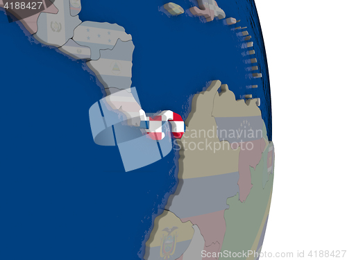 Image of Panama with its flag