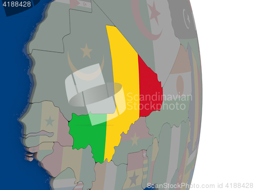 Image of Mali with its flag
