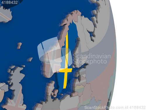 Image of Sweden with its flag