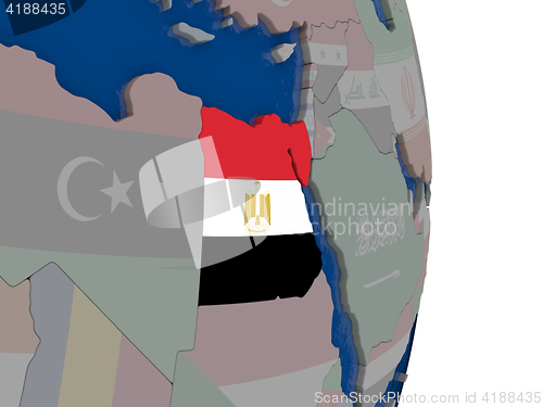 Image of Egypt with its flag