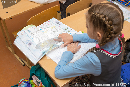 Image of Schoolgirl reading condition problems in the textbook