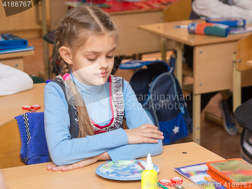 Image of Girl in the classroom technology school