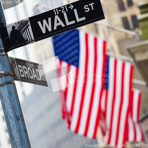 Image of Wall street, New York, USA.