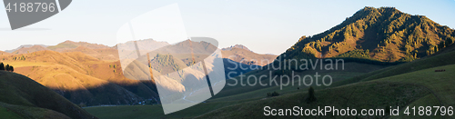 Image of Village landscape panorama in the evening