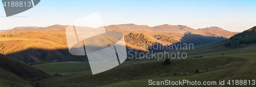 Image of Village landscape panorama in the evening