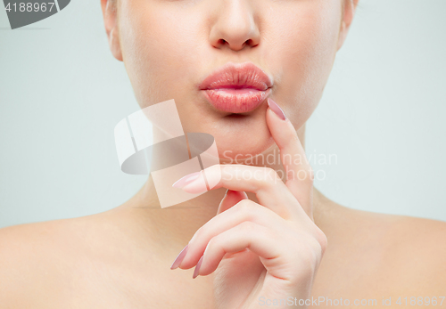 Image of The close up shot of woman lips