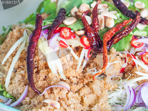 Image of Thai food, yam pla duk foo