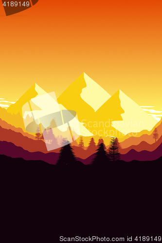 Image of sunset mountain background