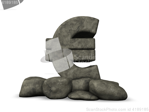 Image of euro symbol rock - 3d illustration