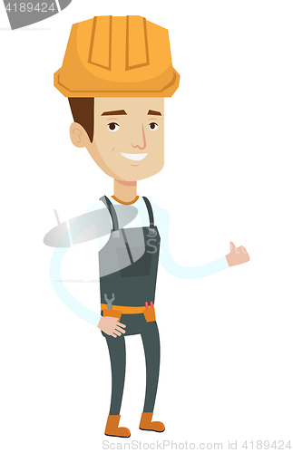Image of Builder giving thumb up vector illustration.