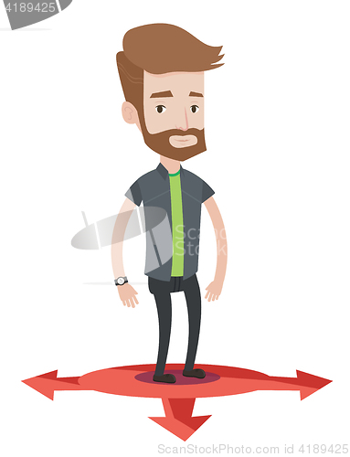 Image of Man choosing career way vector illustration.