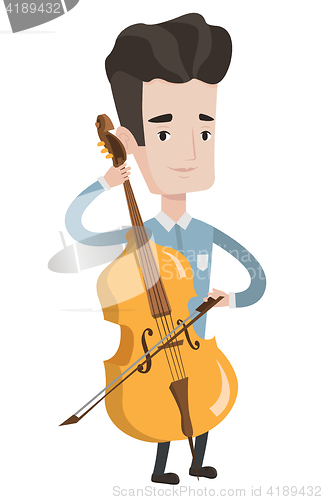 Image of Man playing cello vector illustration.