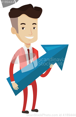 Image of Businessman aiming at business growth.