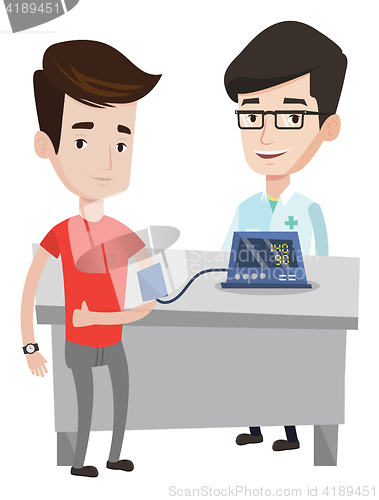 Image of Blood pressure measurement vector illustration.