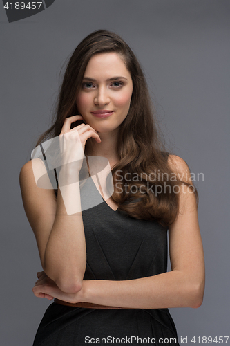 Image of portrait  of beautiful young brunette woman