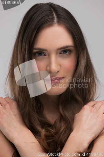 Image of portrait  of beautiful young brunette woman