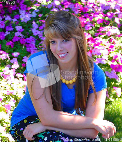 Image of Pretty Teenage Girl crouched down