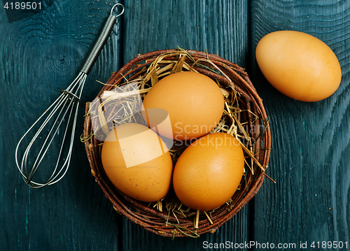 Image of raw chicken eggs