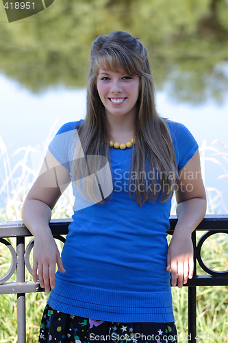 Image of Pretty Teenage Girl Near River