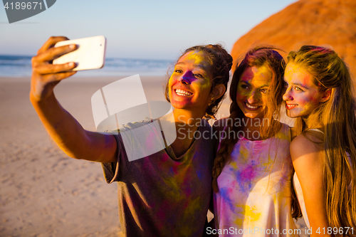 Image of Making a colorfull selfie