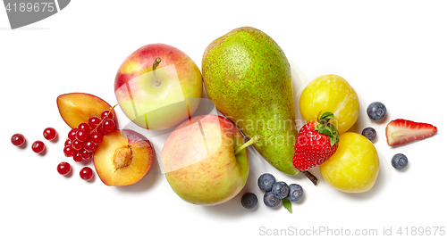 Image of composition of various fruits and vegetables