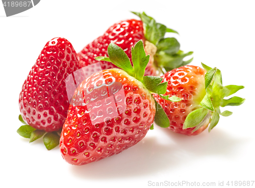 Image of fresh strawberries on white background