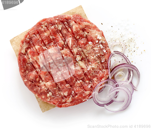 Image of raw minced meat for making a burger