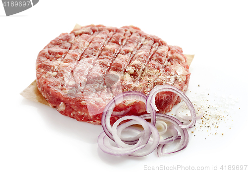 Image of raw minced meat for making a burger