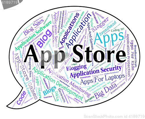 Image of App Store Represents Retail Sales And Application