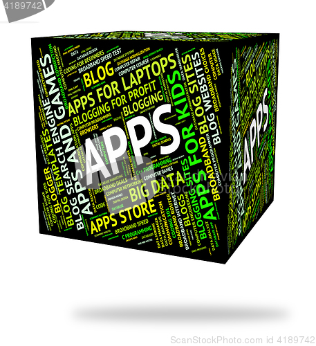 Image of Apps Word Represents Application Software And Web