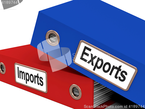 Image of Export And Import Files Showing International Trade Or Global Co