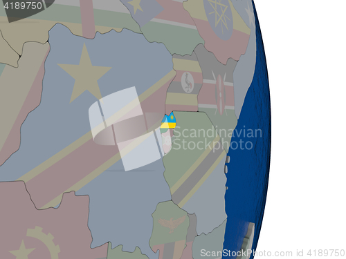 Image of Rwanda with its flag