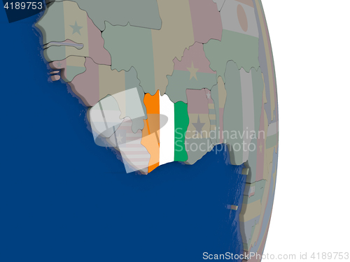 Image of Ivory Coast with its flag