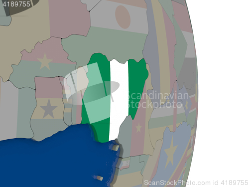 Image of Nigeria with its flag