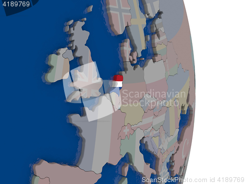 Image of Netherlands with its flag