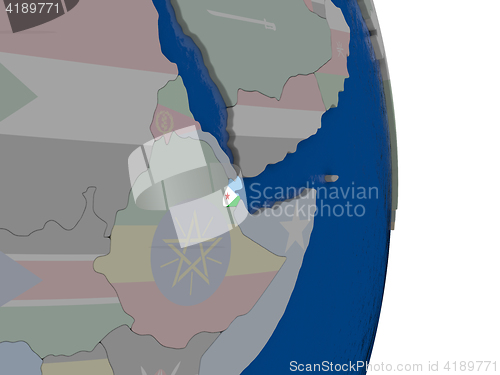 Image of Djibouti with its flag