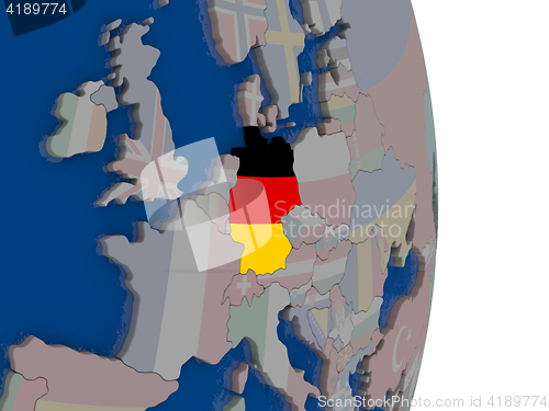 Image of Germany with its flag